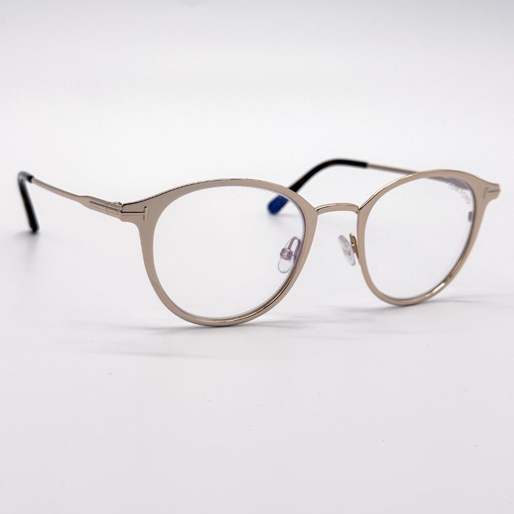 NEW TOM FORD TF5528/B 029 MEN EYEGLASSES FT5528-B/O SHINY ROSE GOLD - Picture 4 of 11